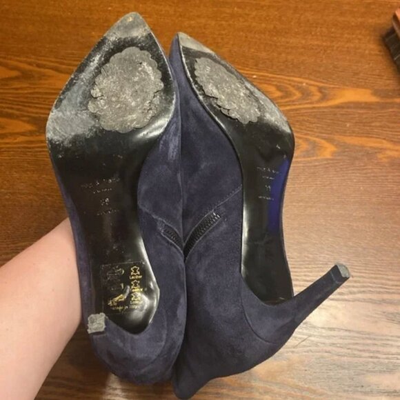 rag & bone Navy Suede Beha Ankle Boot Bootie Stiletto Heel Size 39 - Picture 3 of 10